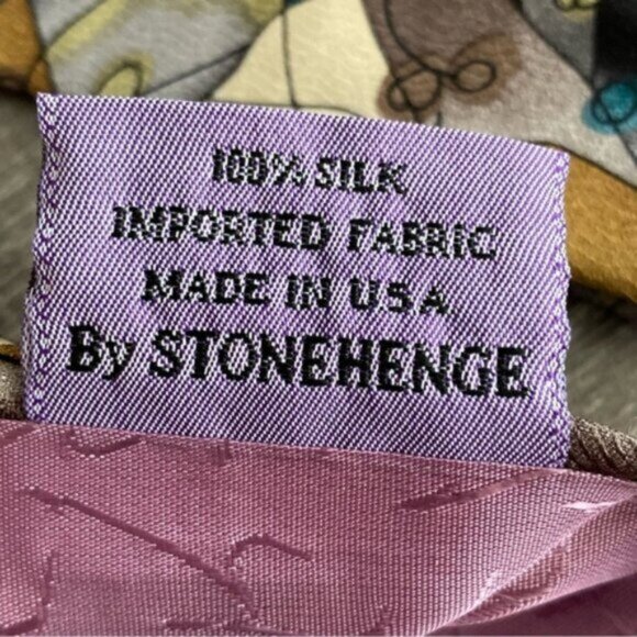 Jimmy V Stonehenge Neck Tie 100% Silk  Abstract Art Watercolor Multicolor USA - Picture 6 of 7